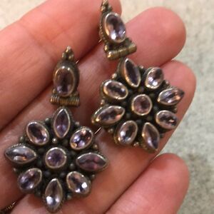 Vintage 925 sterling silver amethyst earrings